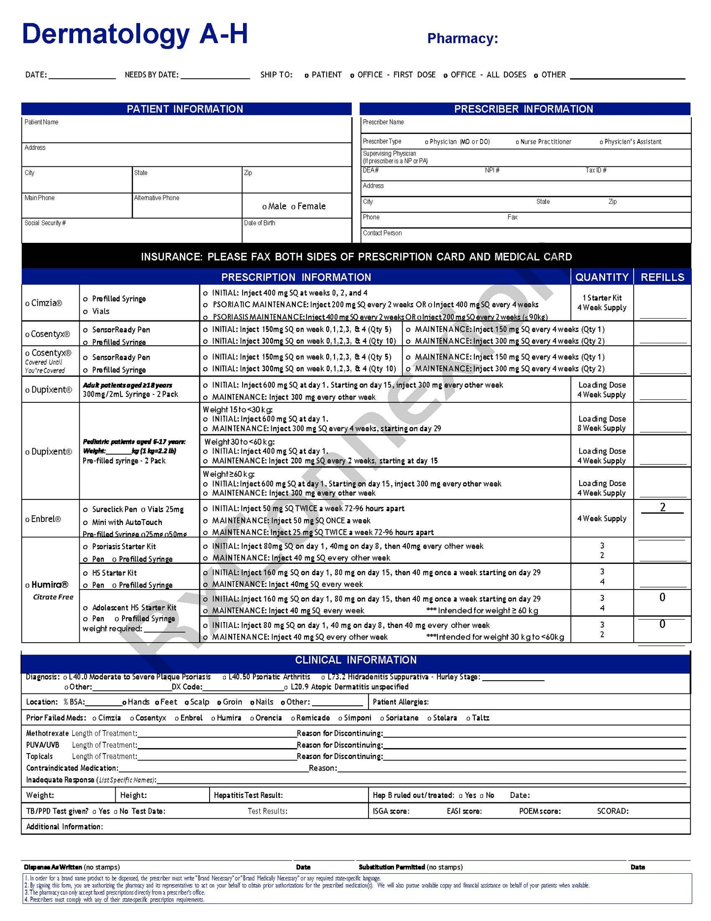 Rx Pad - Dermatology Rx