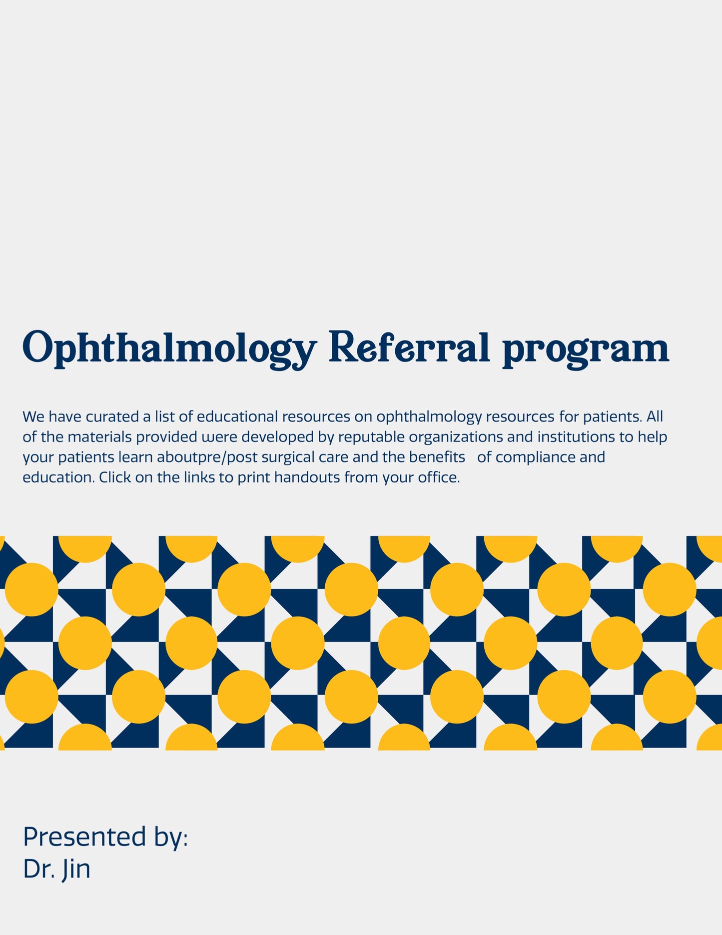 EZ Ophthalmology Program