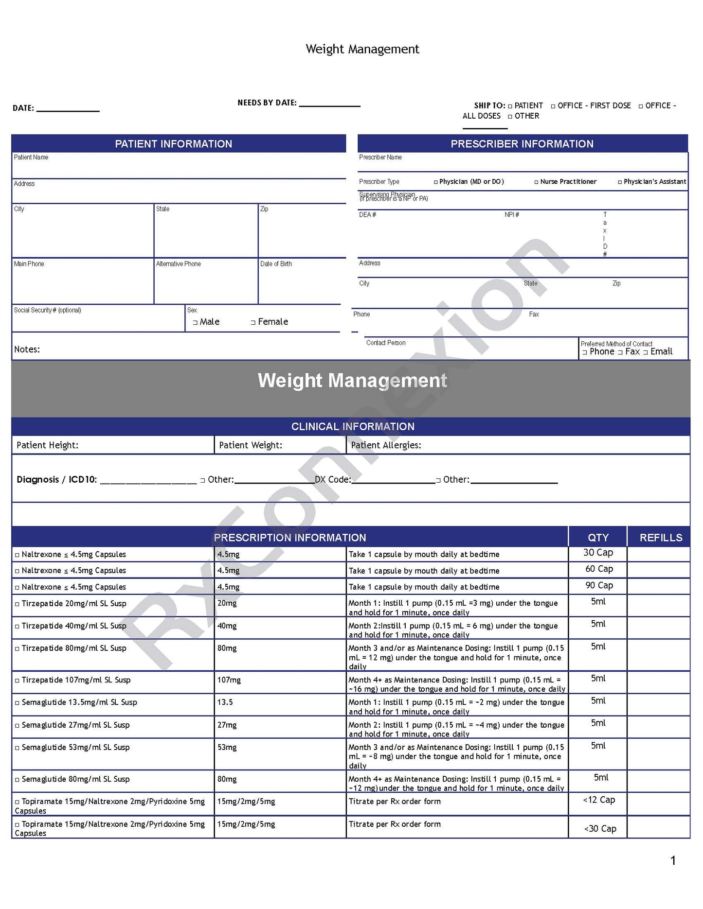 Rx Pad - Weight Loss Management