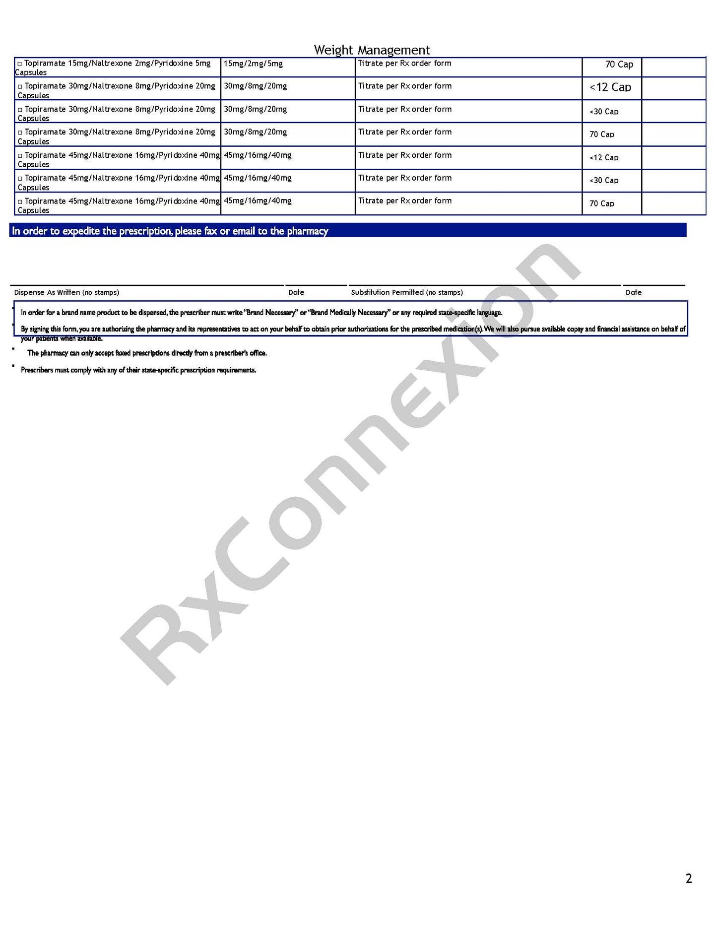 Rx Pad - Weight Loss Management