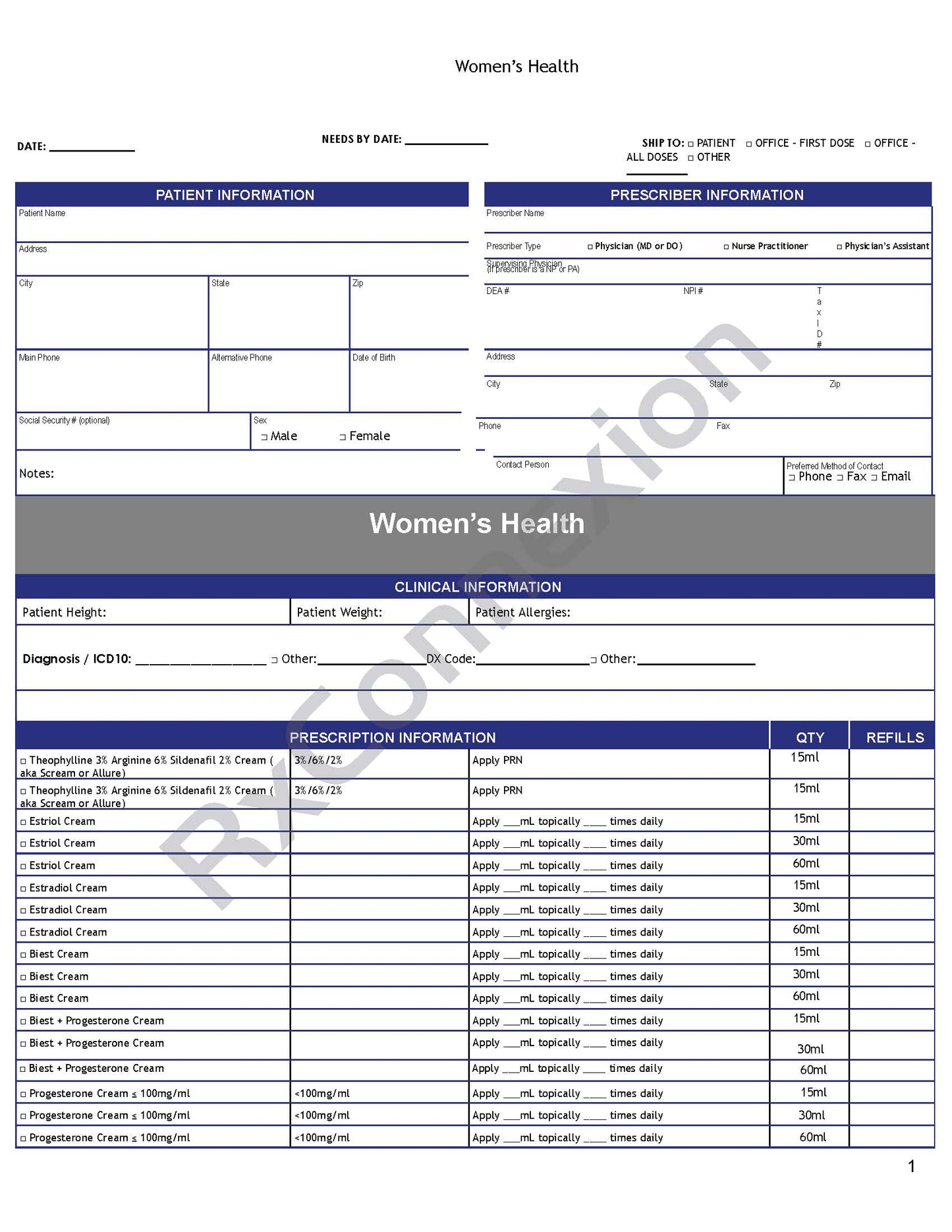 Rx Pad - Women's Health