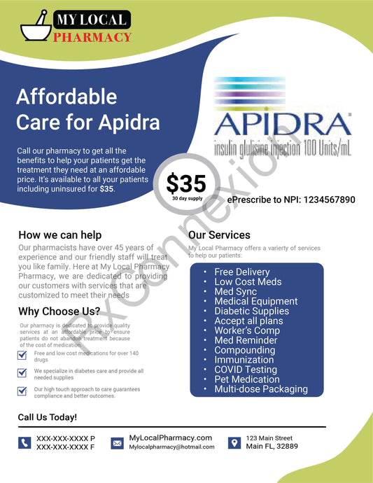 Flyer - $35 Insulin Apidra