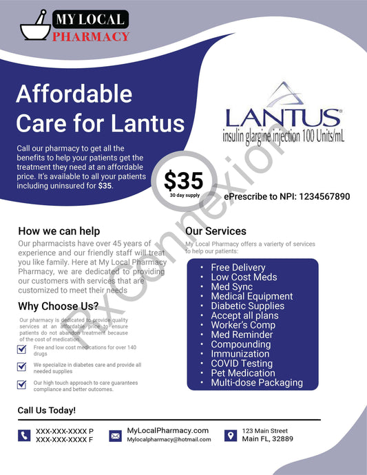 Flyer - $35 Insulin Lantus