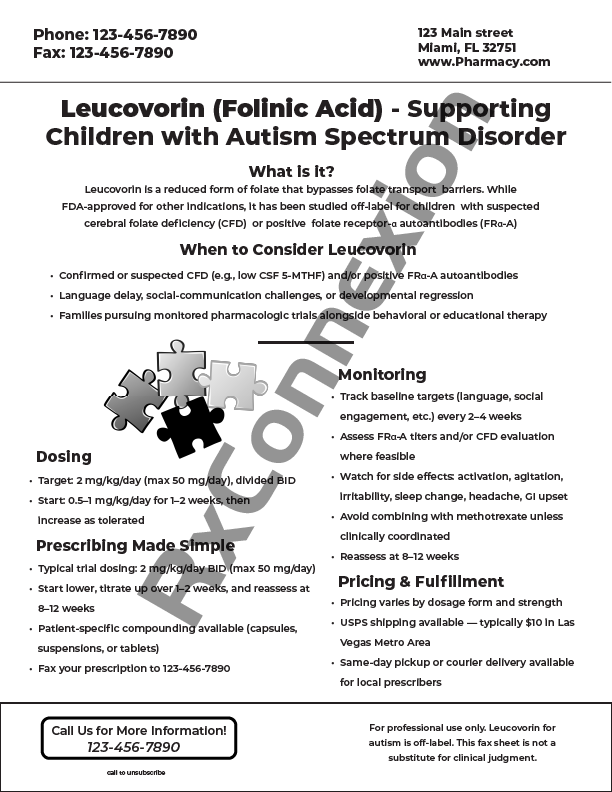 Flyer - Leucovorin Fax