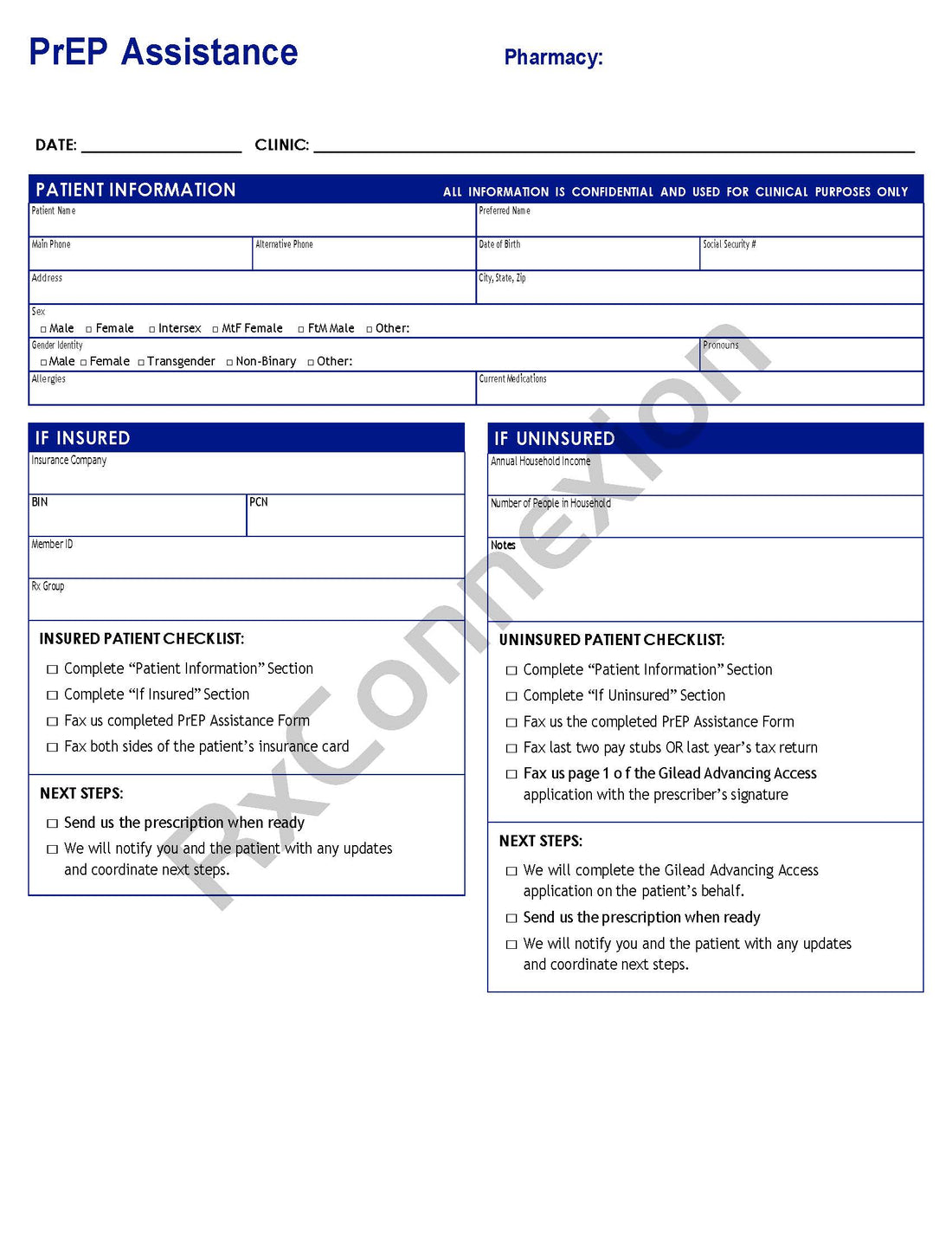 Rx Pad - PrEP Assistance – RxConnexion
