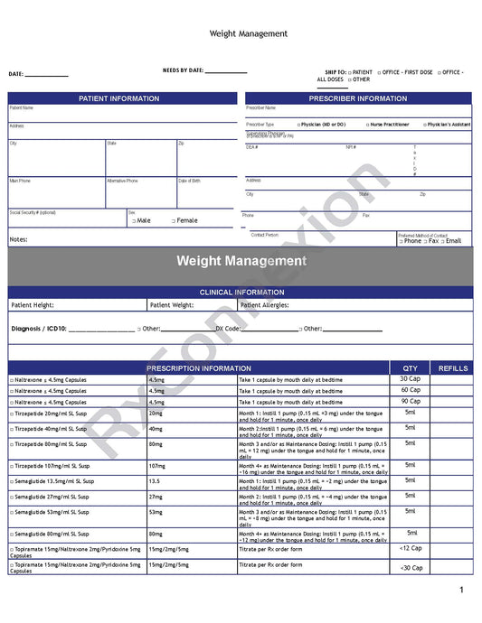 Rx Pad - Weight Loss Management