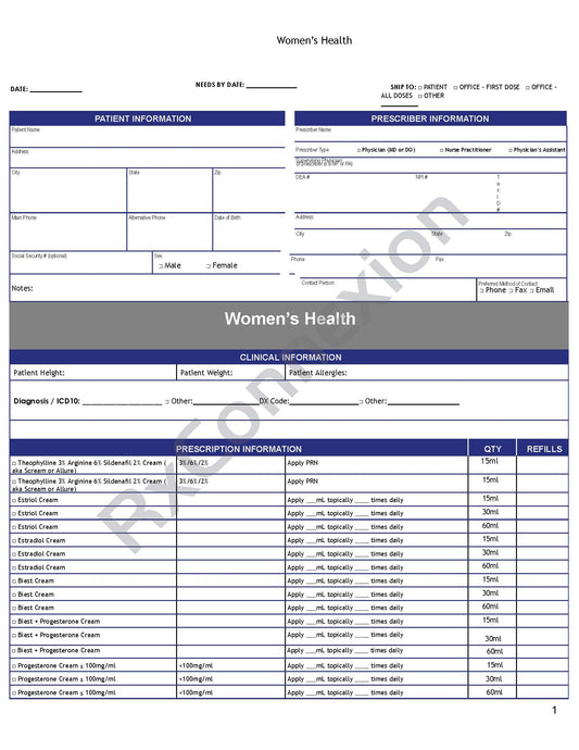 Rx Pad - Women's Health
